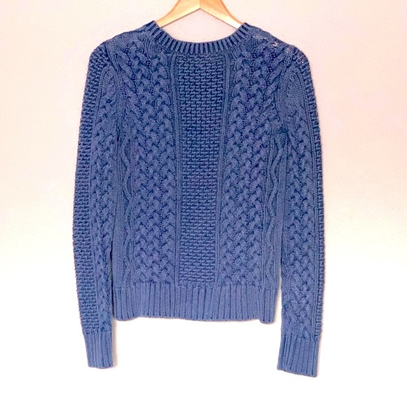 MICHAEL Michael Kors Cable Knit Pullover Sweater Wash Blue Size S - Picture 4 of 10
